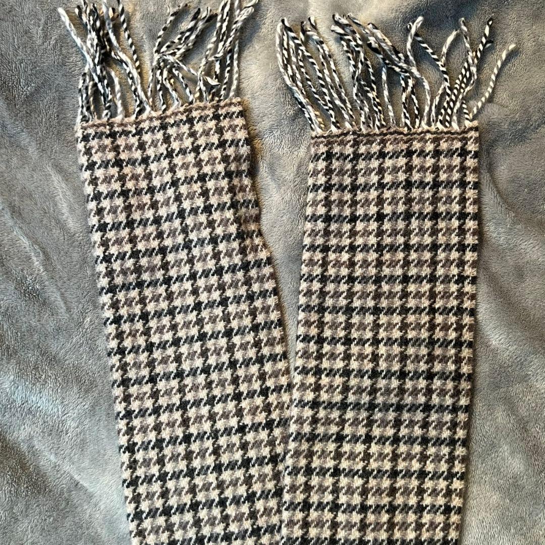 新品未使用　アミパリス　千鳥格子柄マフラー茶色