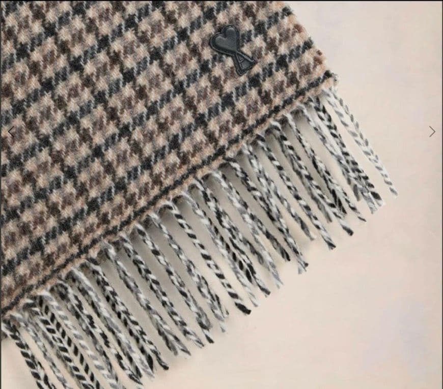 新品未使用　アミパリス　千鳥格子柄マフラー茶色