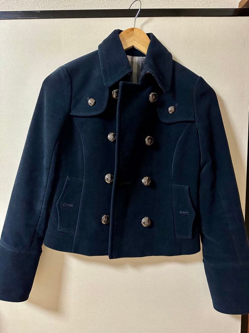 お*か様 BURBERRY BLUE LABEL ネイビー ピーコート 36