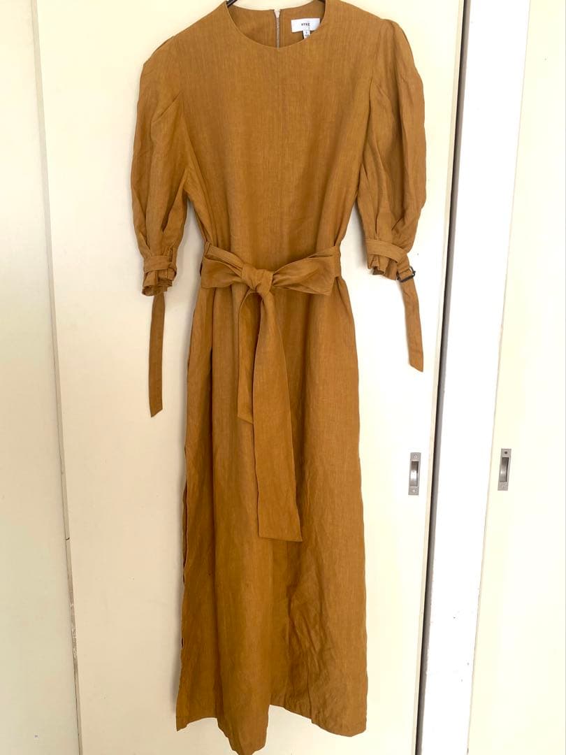 HYKE(ハイク) LINEN SHORT SLEEVE MAXI DRESS