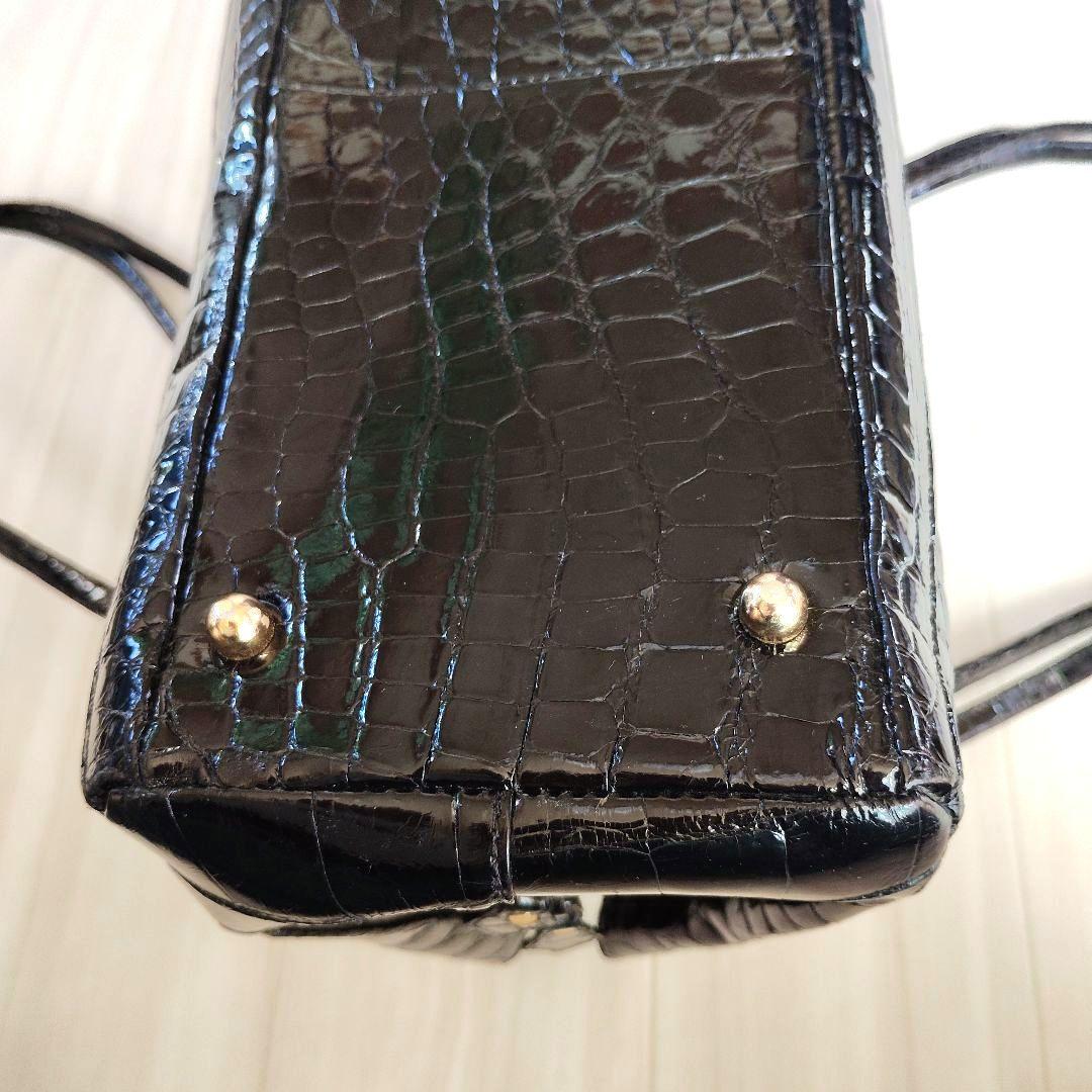 美品 JRA認定 日本製 シャイニング クロコダイル トートバック