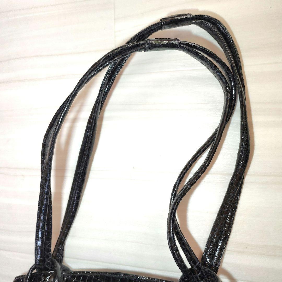 美品 JRA認定 日本製 シャイニング クロコダイル トートバック