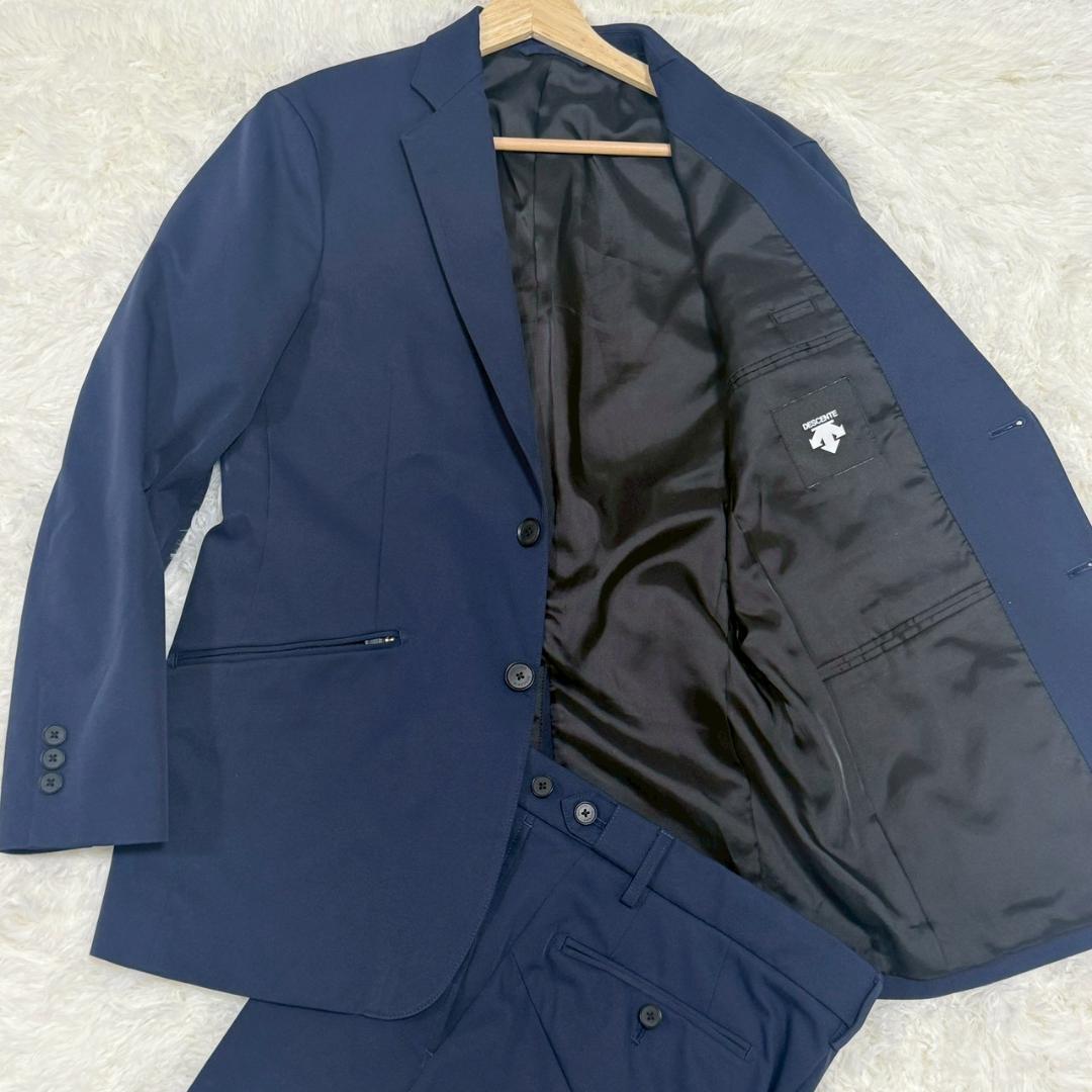 デサント　セットアップ　ネイビー　トラベルスーツ　ウエスト調節可 L相当
