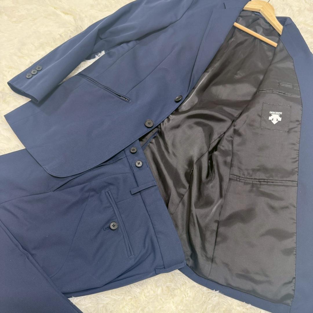 デサント　セットアップ　ネイビー　トラベルスーツ　ウエスト調節可 L相当