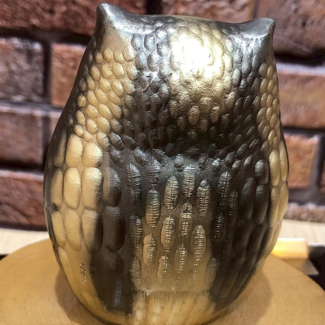 ♥武比古作 TAKEHIKO 純銀 ふくろう 置物 SILVER999 ケース付