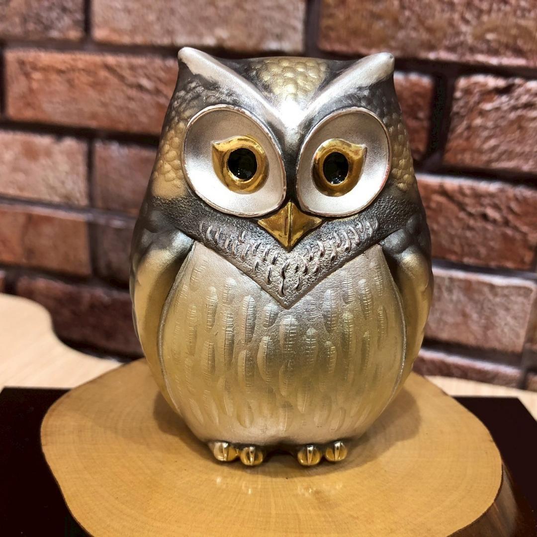 ♥武比古作 TAKEHIKO 純銀 ふくろう 置物 SILVER999 ケース付