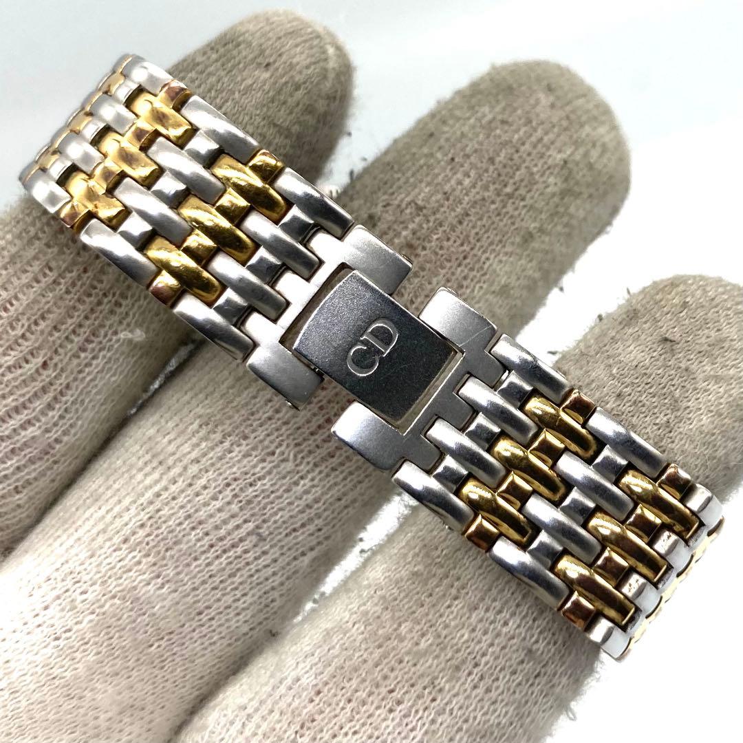 【稼動】 ディオール 腕時計 3022 QZ コンビ ゴールド 白文字盤