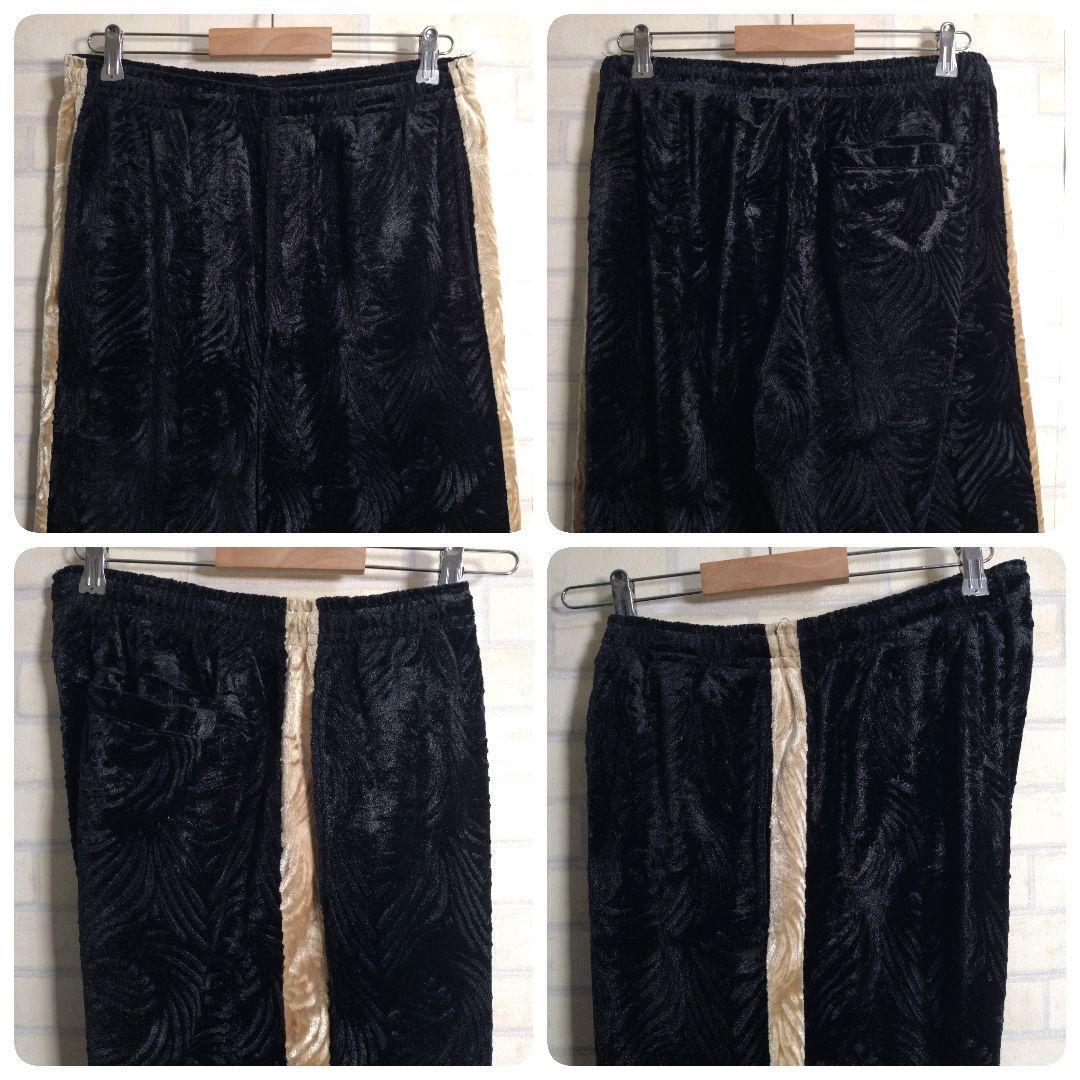 ガルフィー★地柄 総刺繍 ベロア バックロゴ セットアップ ジャージ XL相当