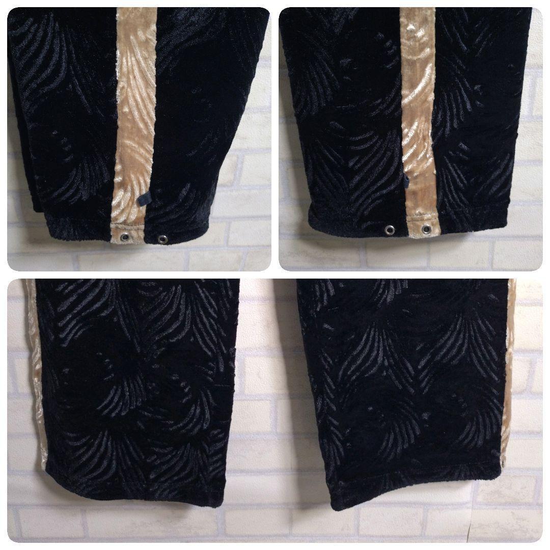 ガルフィー★地柄 総刺繍 ベロア バックロゴ セットアップ ジャージ XL相当