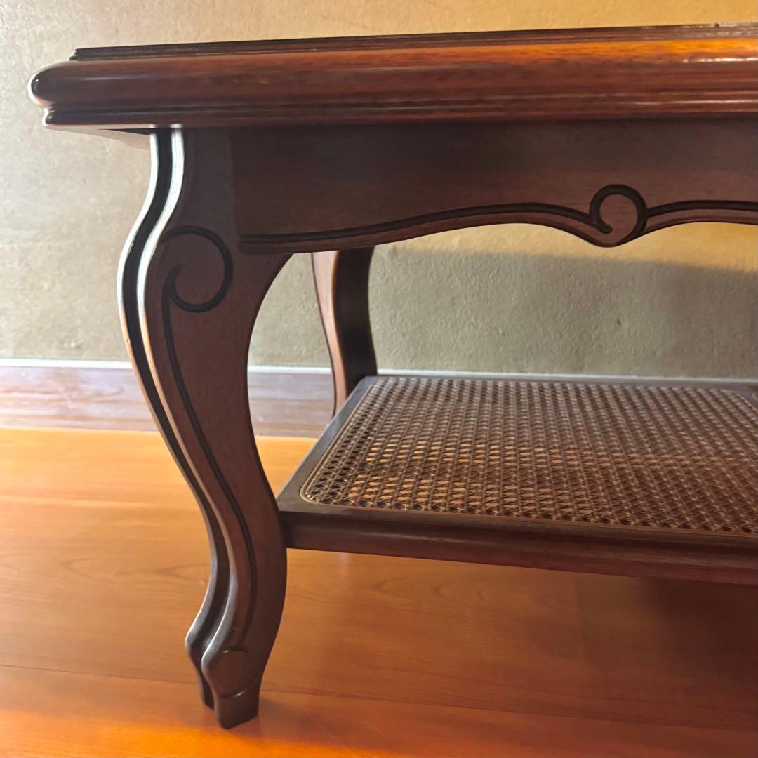 【美品】karimoku カリモク コロニアル ラタン 猫脚 センターテーブル