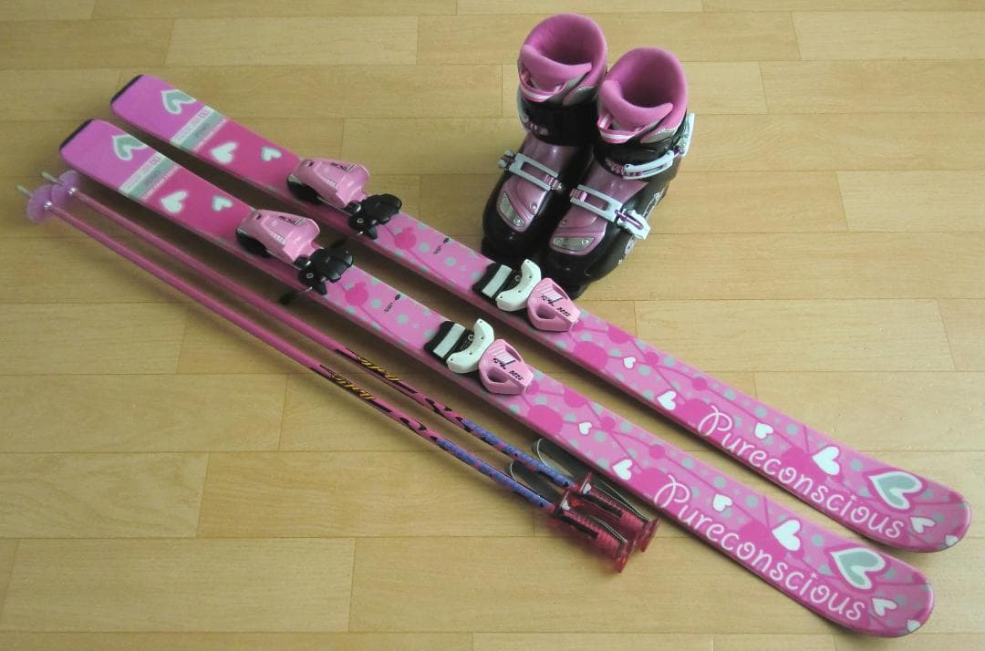 ■■送料無料■PURECONSCIOUS■子供用スキーセット■板130/靴23■