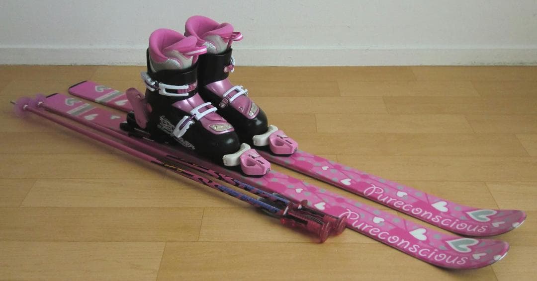 ■■送料無料■PURECONSCIOUS■子供用スキーセット■板130/靴23■