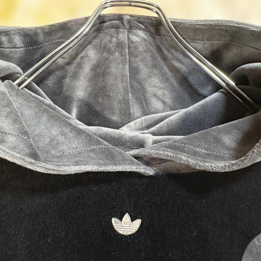 アディダス adidas ベロアトラックジャケット パーカー XLバイカラー