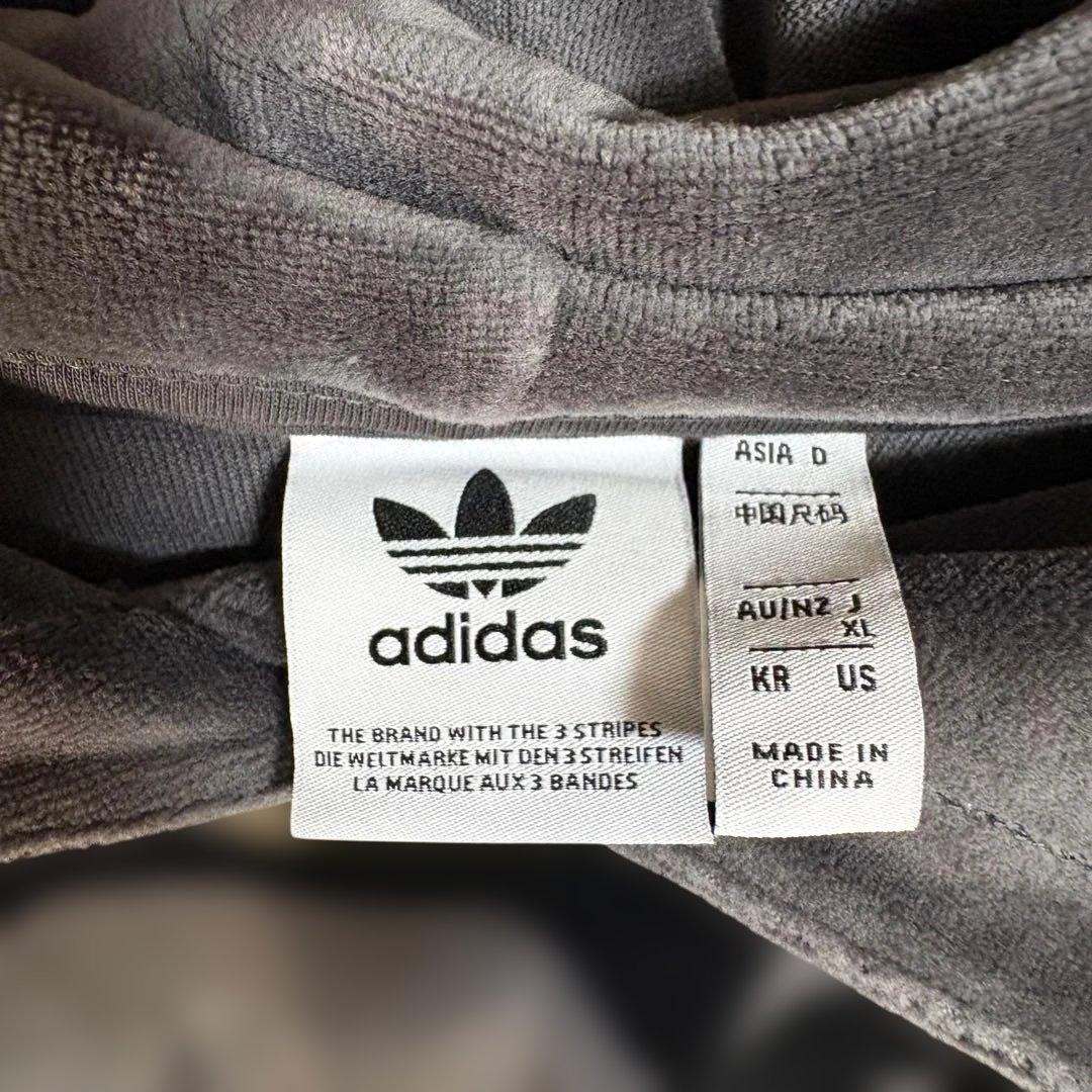 アディダス adidas ベロアトラックジャケット パーカー XLバイカラー