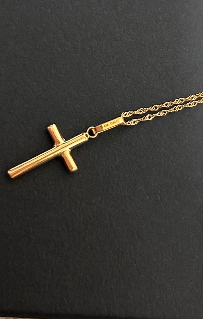 k18 ハート＆クロス チェーン　ネックレス　18金