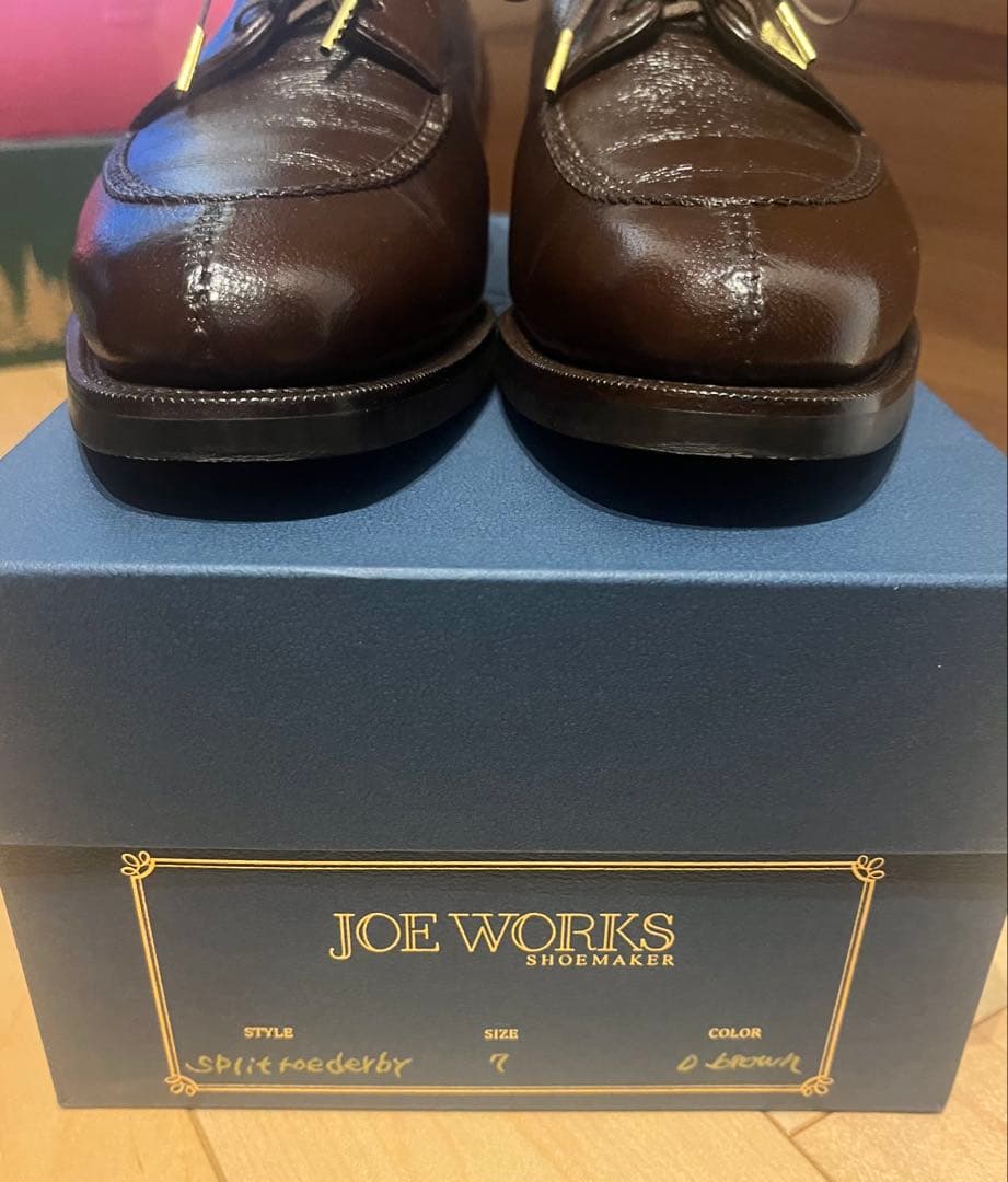 そ*ん様 JOE WORKS camel革 sprit toe derby