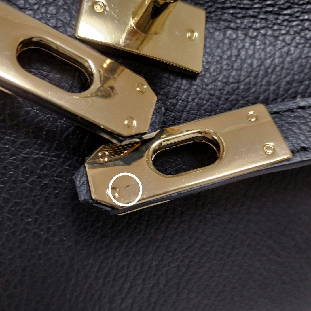 訳あり新品　AULENTTI　ワンハンドル金具付きbasketバック　牛革