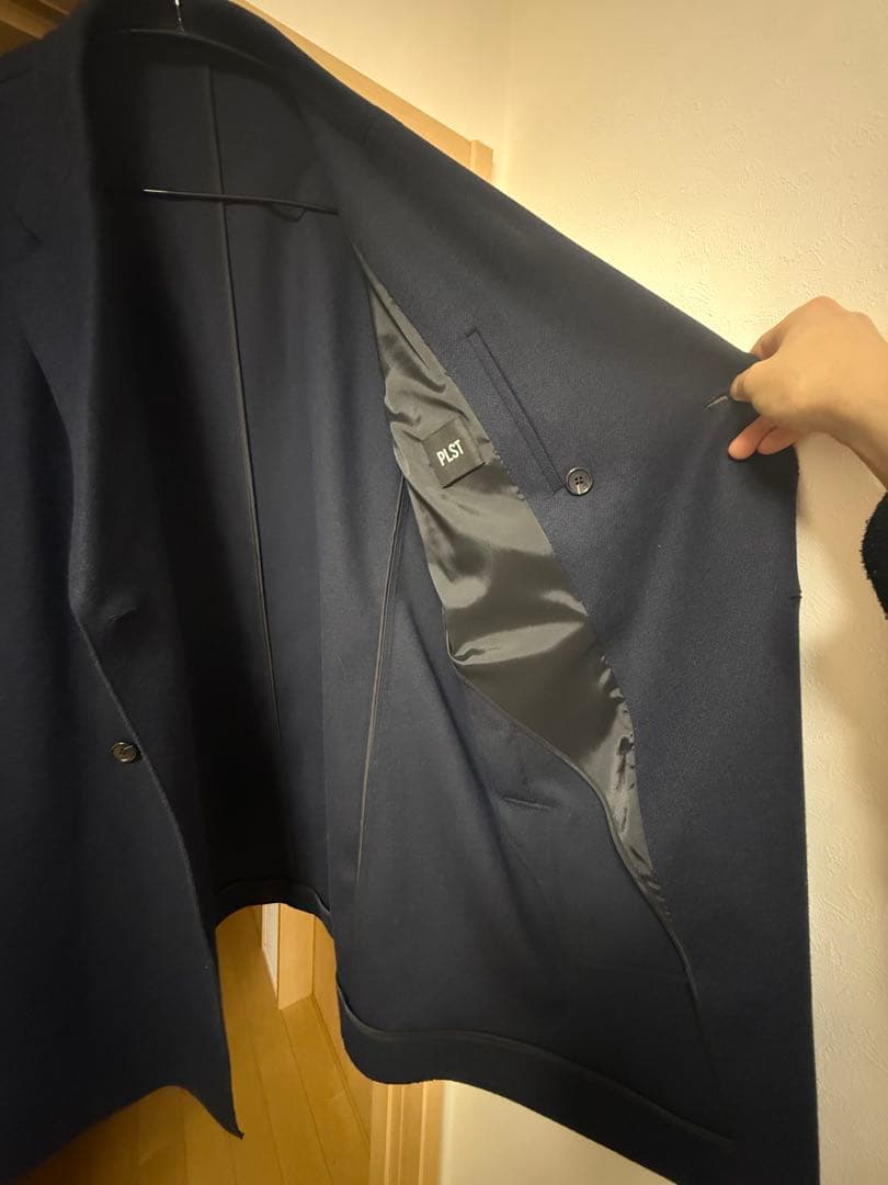 ナナナ様リクエスト　PLST プレシャスニットメルトンダブルブレストコート L