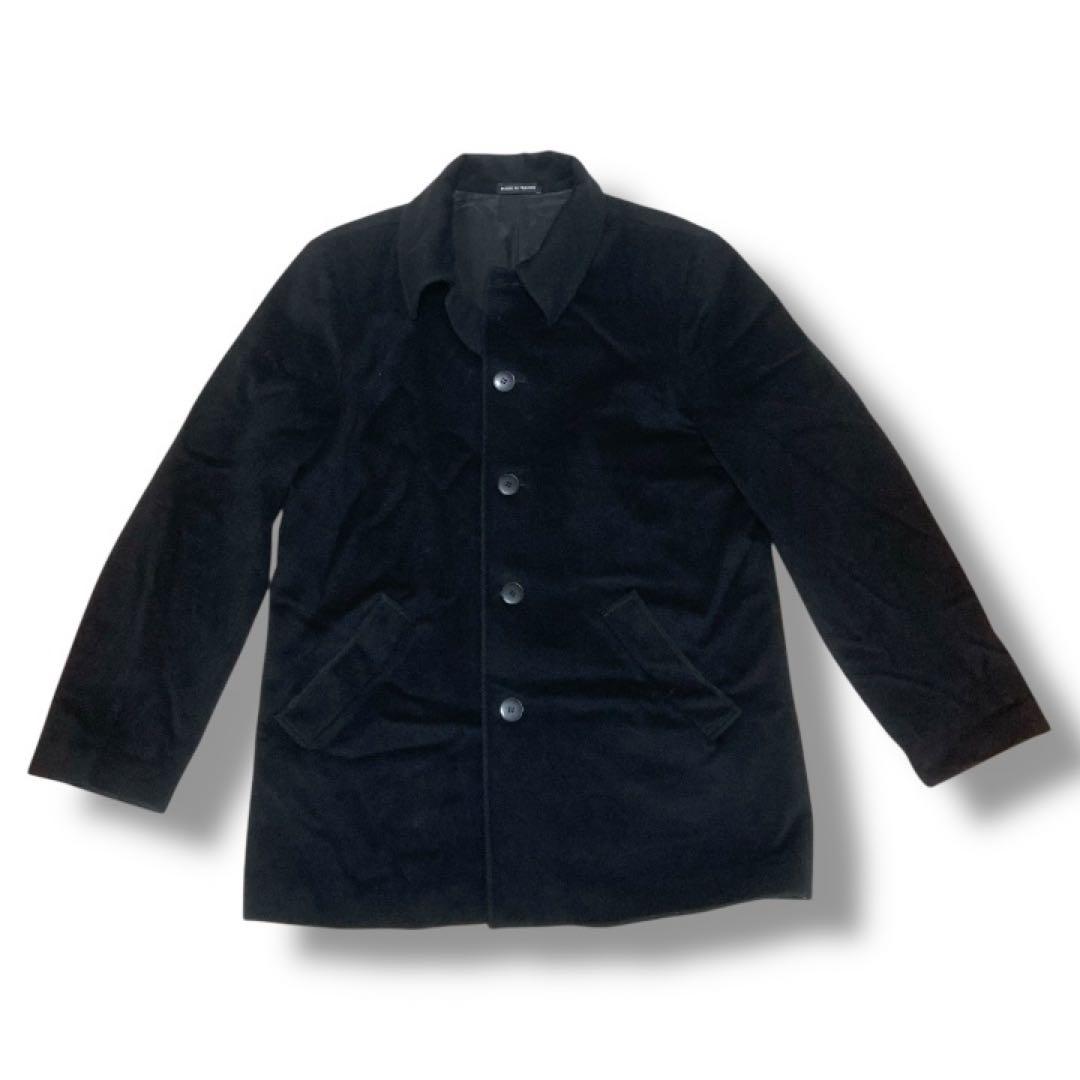 agnès b. ブラック ウールコート　カシミア混