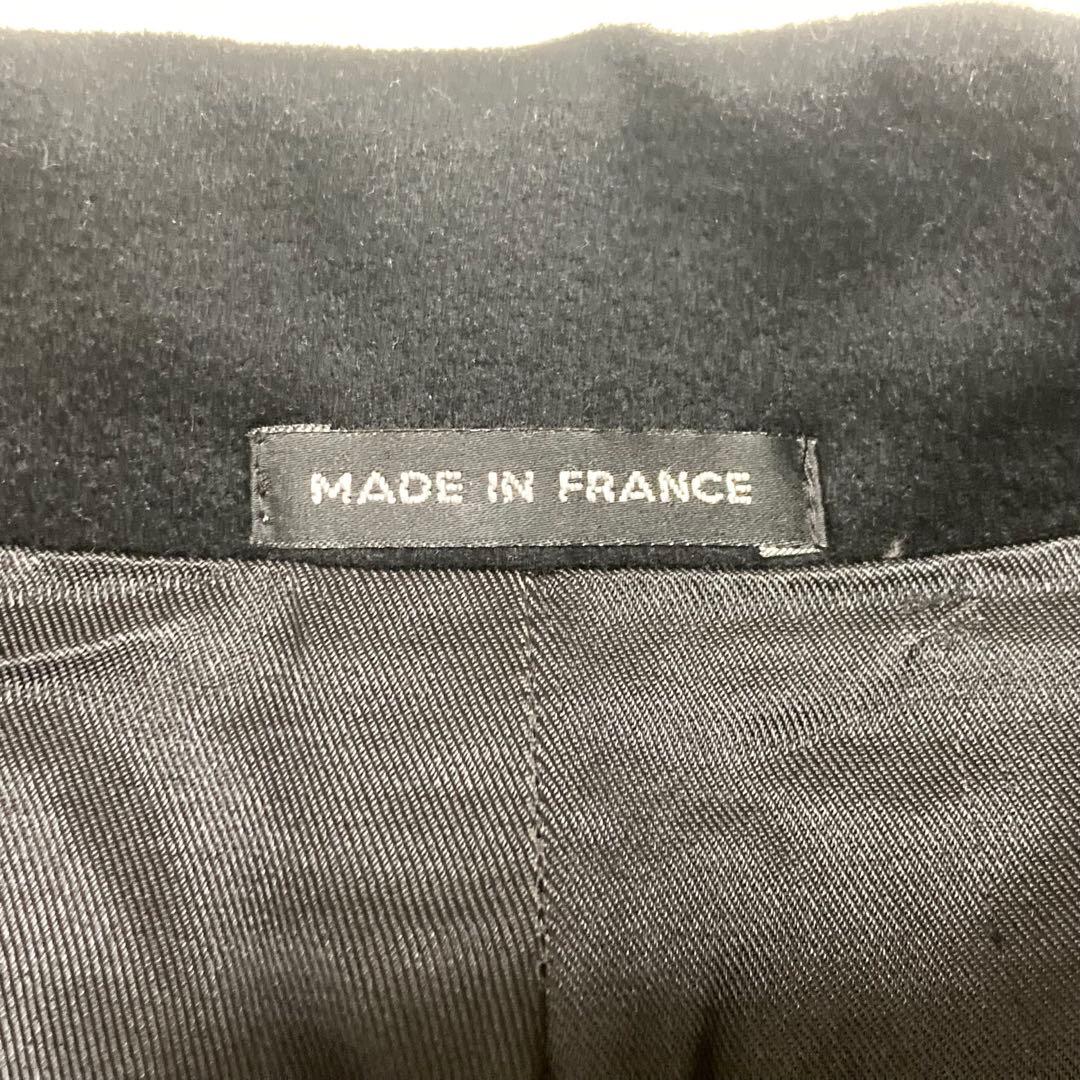 agnès b. ブラック ウールコート　カシミア混