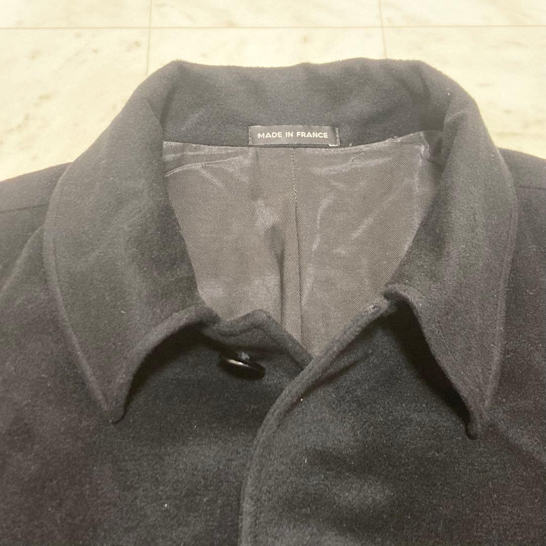 agnès b. ブラック ウールコート　カシミア混