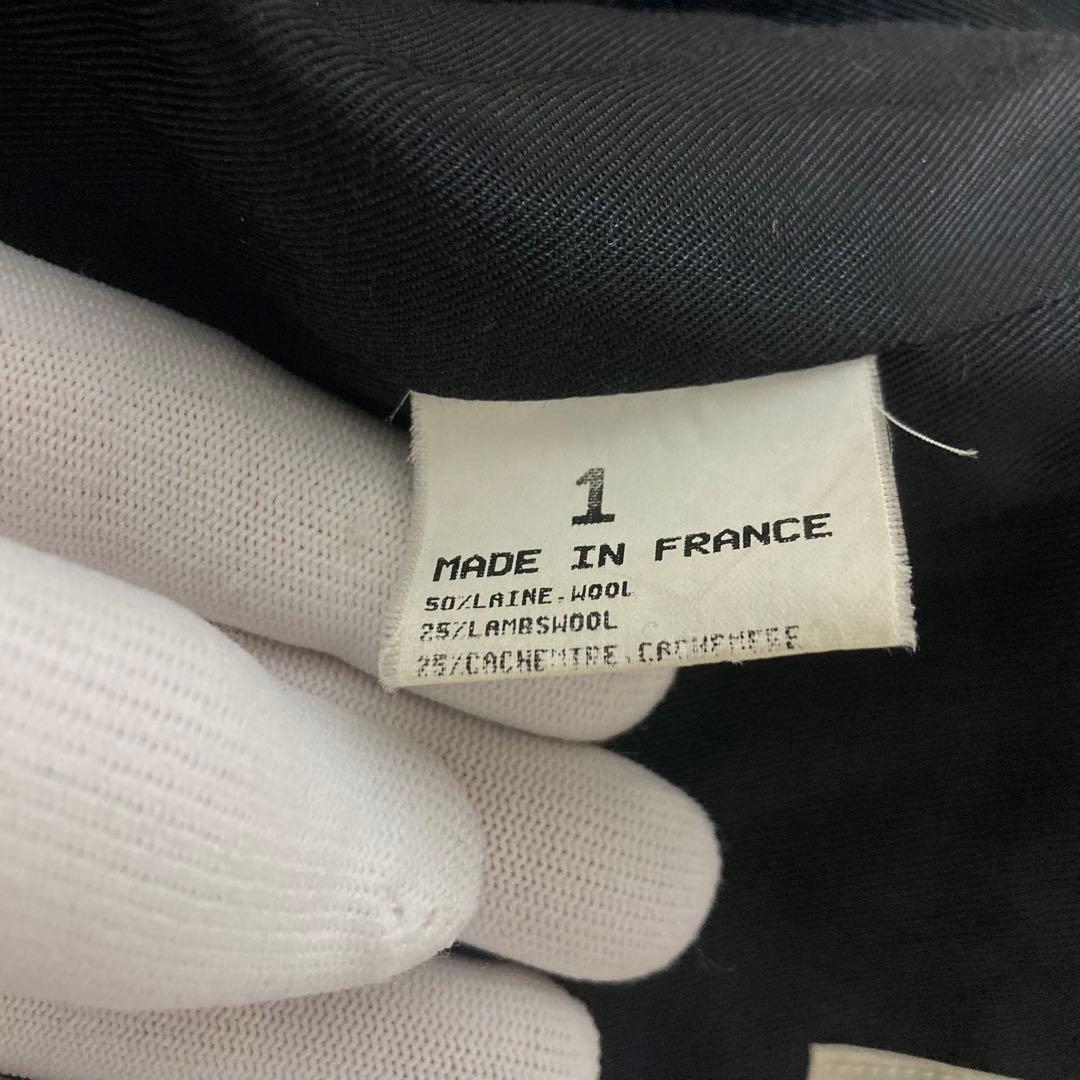 agnès b. ブラック ウールコート　カシミア混