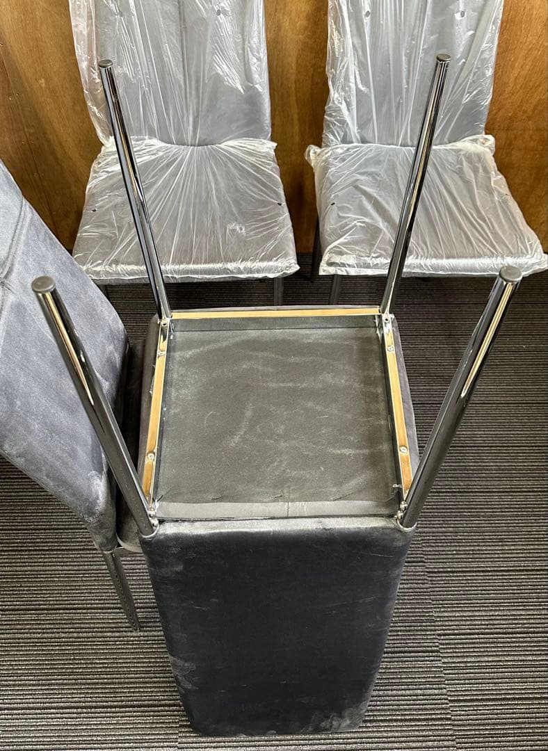 期間限定 ダイニングチェア 4脚セット グレー 数量限定 送料込み 高評価