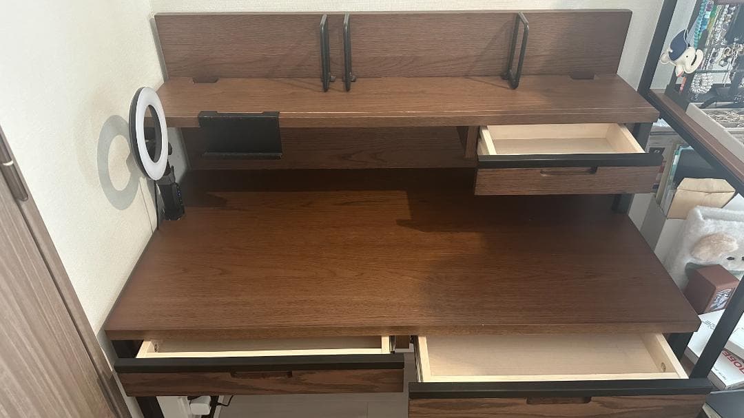 Koizumi Brost 学習机＆上棚セット701VBダークブラウン 送料込み