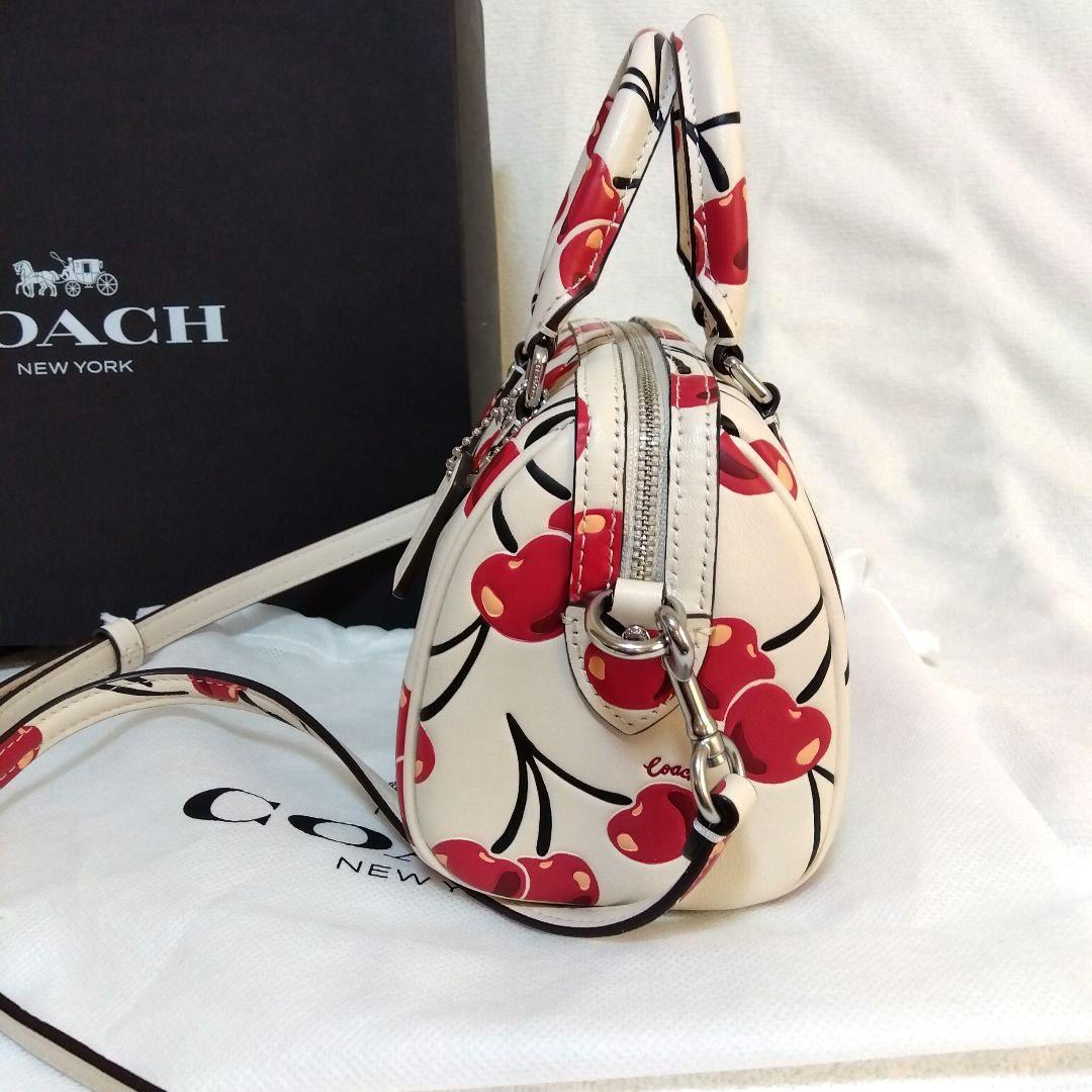 COACH ショルダーバッグ ミニ ローアン クロスボディ チェリー柄 レザー