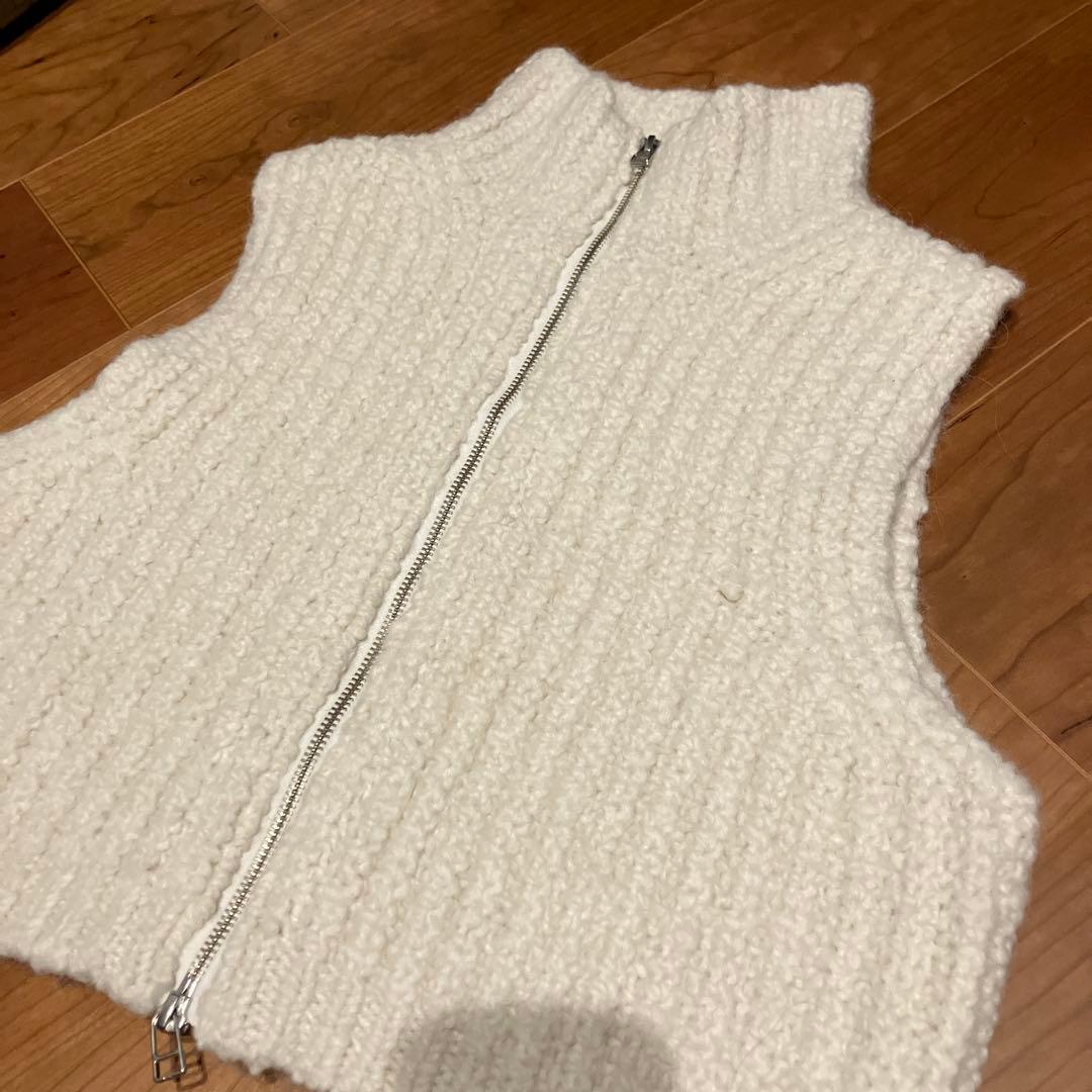 curensology|アイボリー ニットベスト FREEサイズ