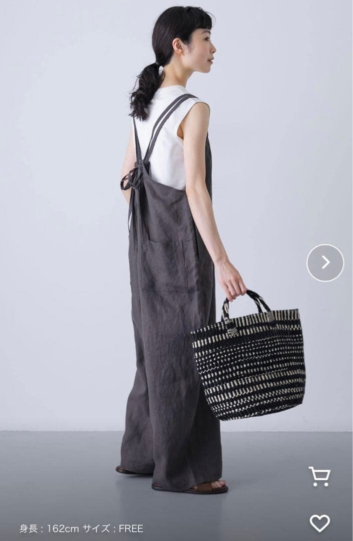 かぐれ　リネンサロペット　25ss