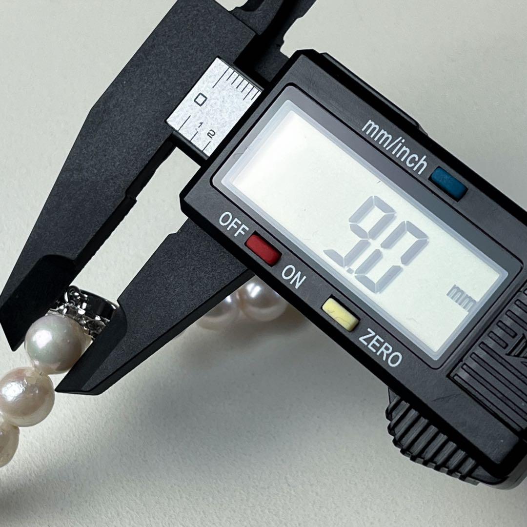 鑑別書付き✨超大珠 あこや真珠 9-9.5㎜ ネックレス シルバー刻印