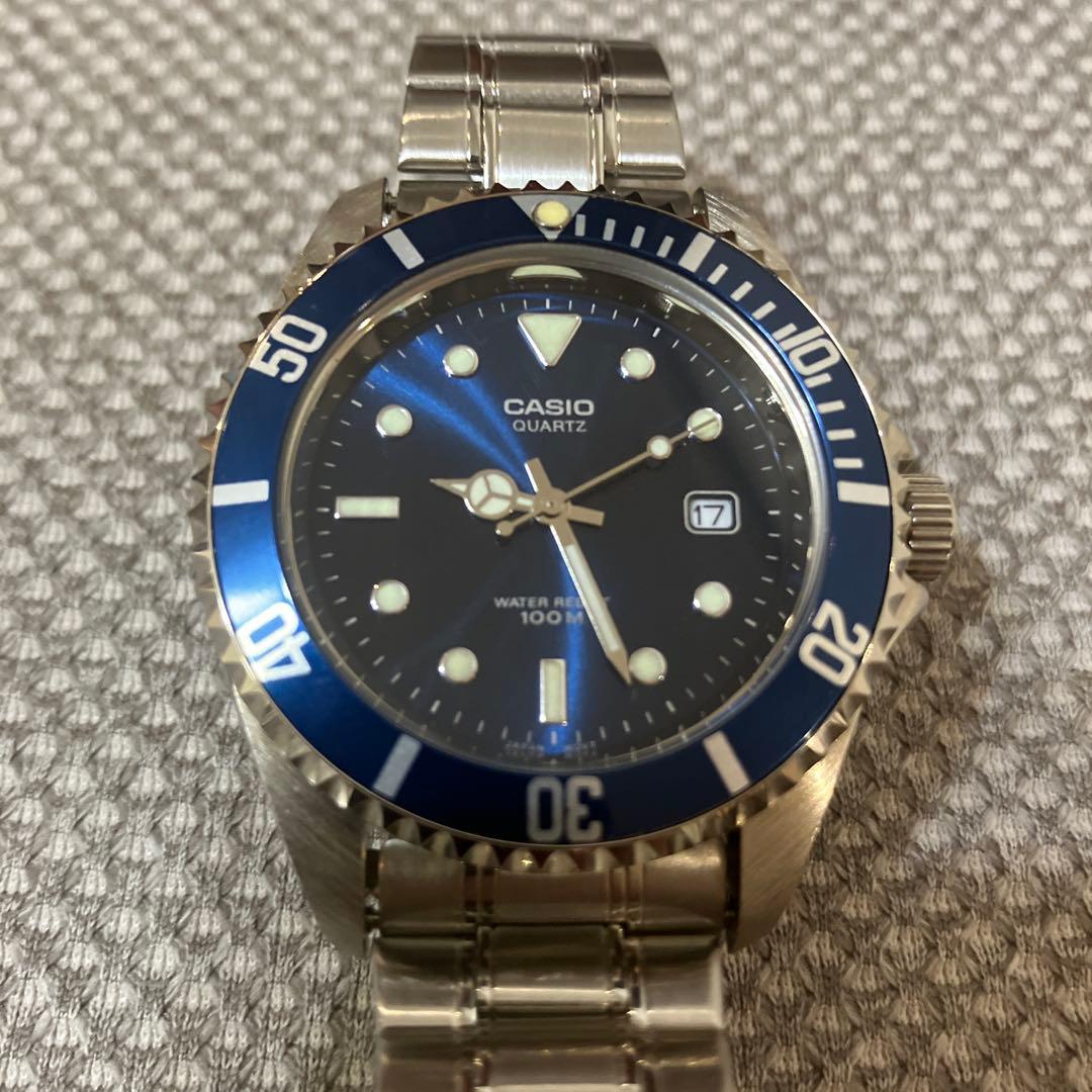 CASIO MTD-1010 ダイバーズ カシサブ 青ベゼル 腕時計 W6162