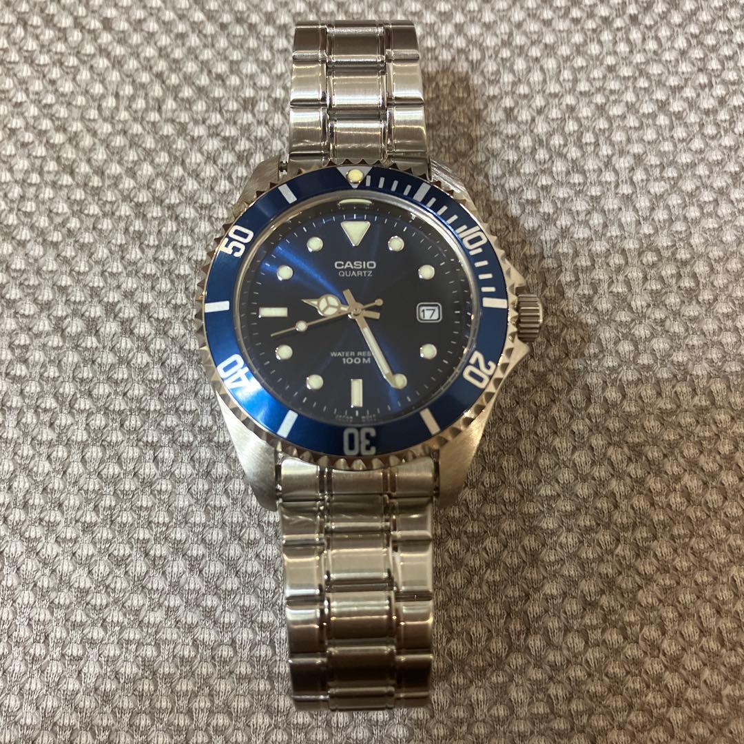 CASIO MTD-1010 ダイバーズ カシサブ 青ベゼル 腕時計 W6162
