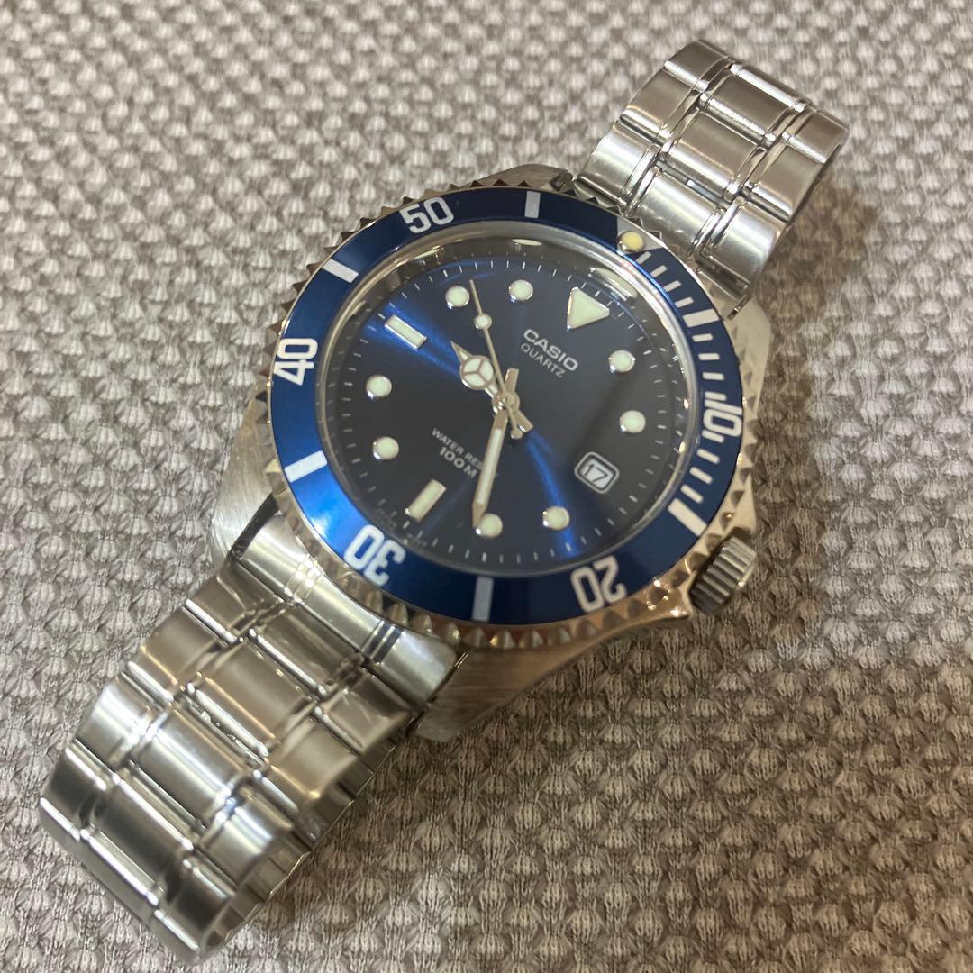 CASIO MTD-1010 ダイバーズ カシサブ 青ベゼル 腕時計 W6162