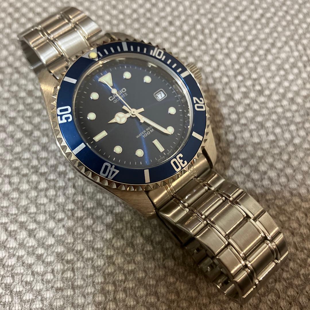 CASIO MTD-1010 ダイバーズ カシサブ 青ベゼル 腕時計 W6162