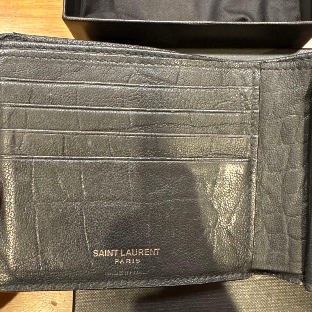 SAINT LAURENT ブラック二つ折り財布