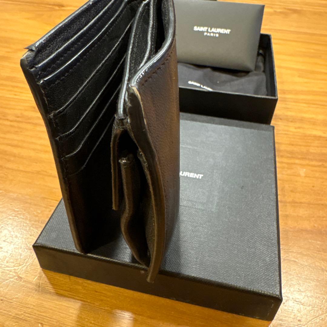 SAINT LAURENT ブラック二つ折り財布