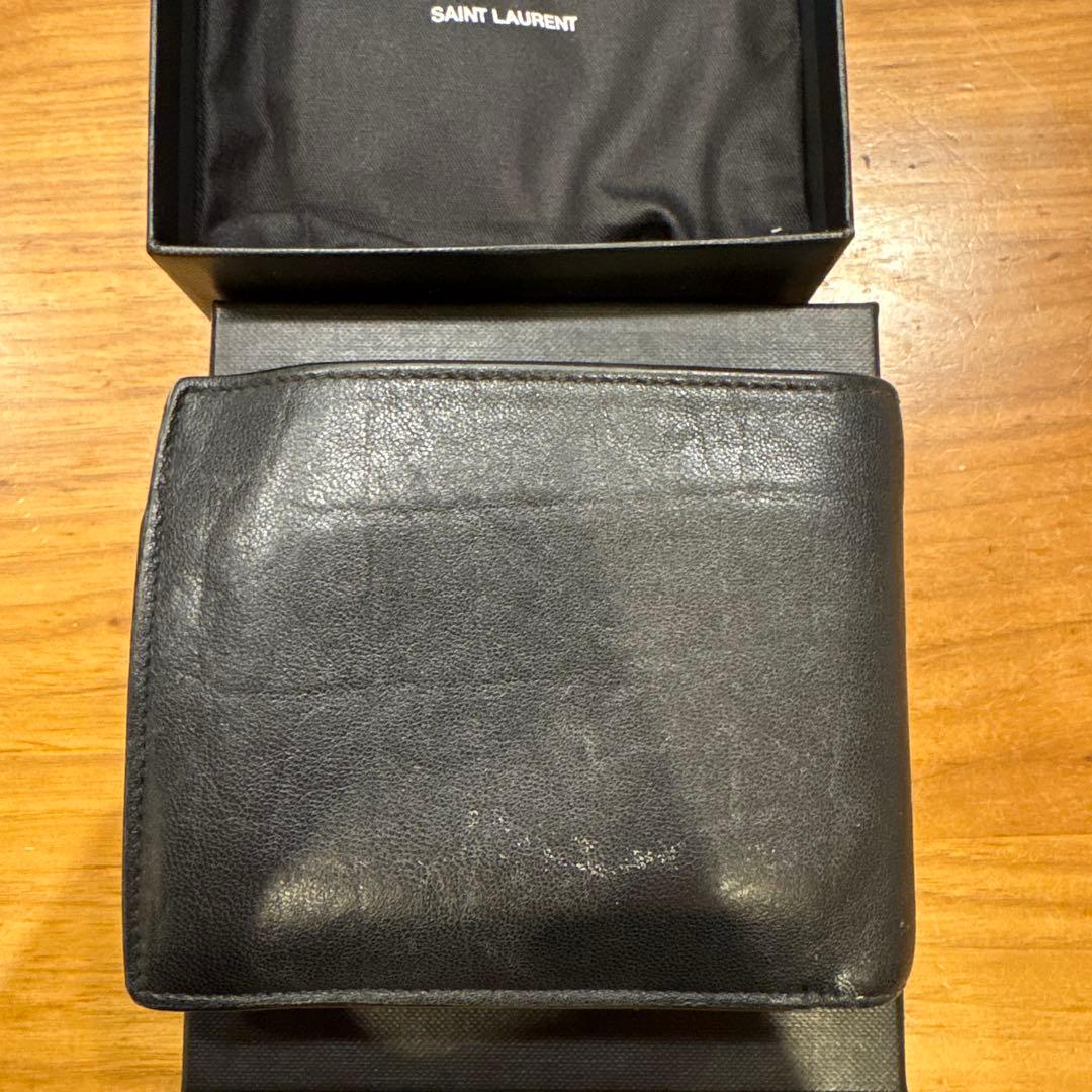 SAINT LAURENT ブラック二つ折り財布
