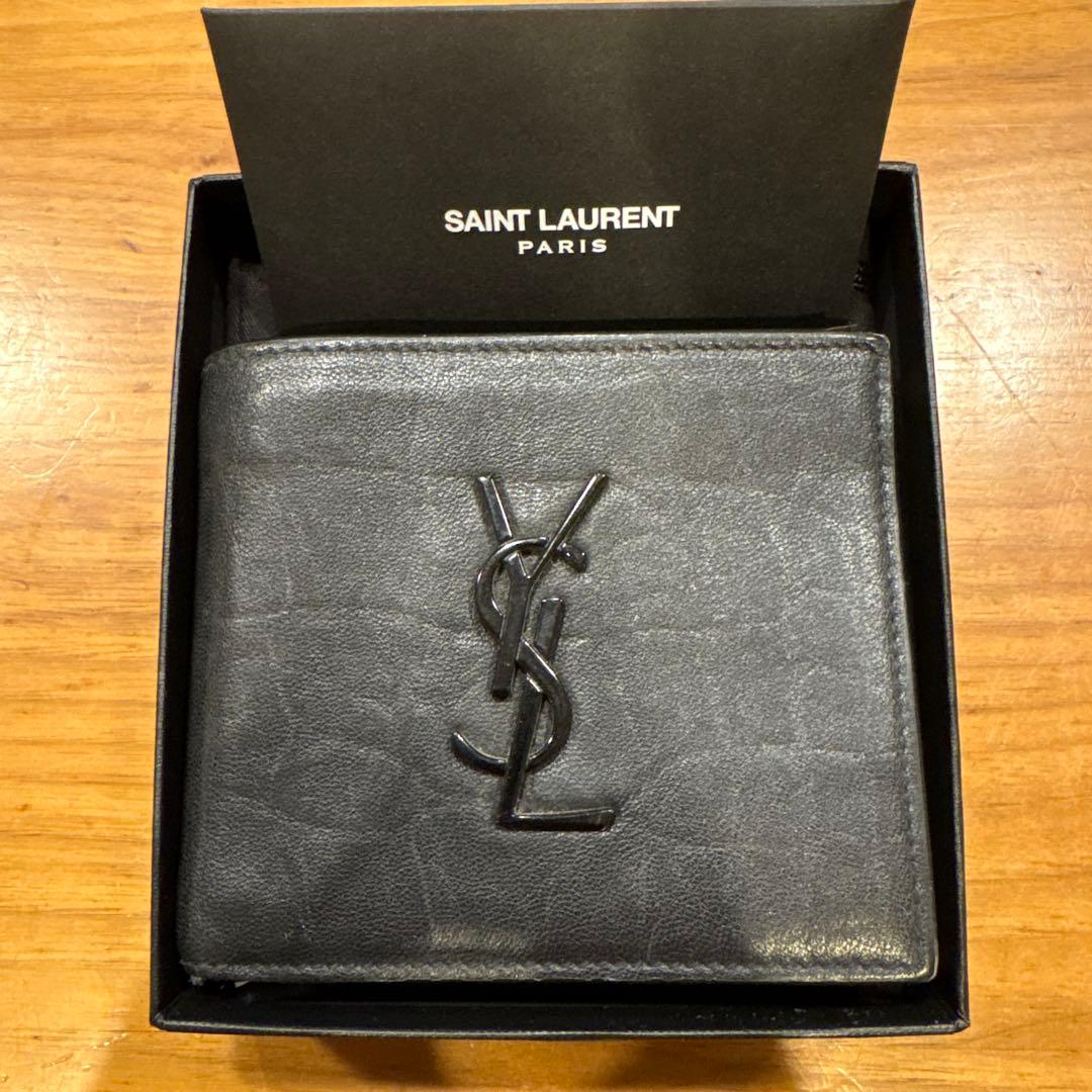 SAINT LAURENT ブラック二つ折り財布