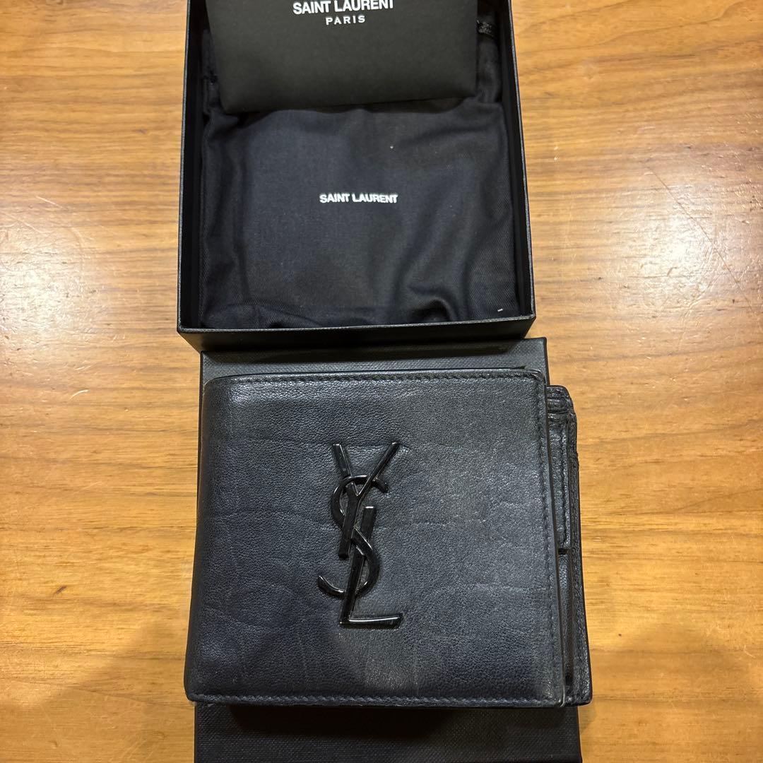 SAINT LAURENT ブラック二つ折り財布