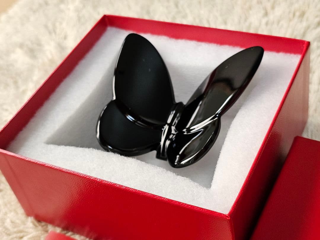 新品 Baccarat クリスタル ラッキーバタフライ BLACK パピヨン