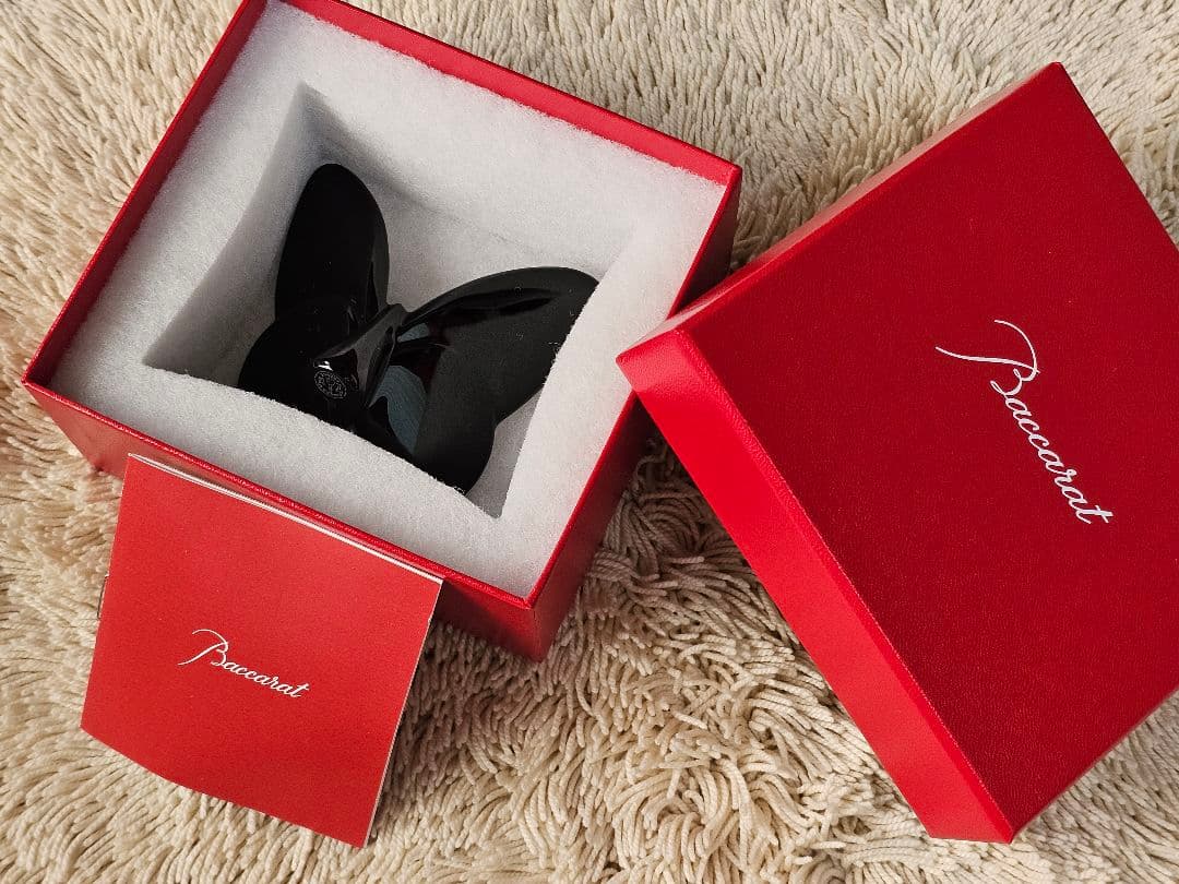 新品 Baccarat クリスタル ラッキーバタフライ BLACK パピヨン