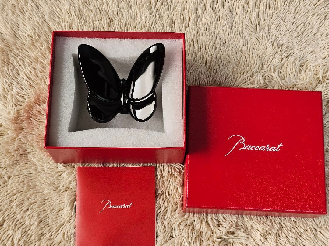 新品 Baccarat クリスタル ラッキーバタフライ BLACK パピヨン