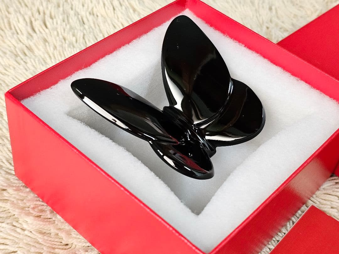 新品 Baccarat クリスタル ラッキーバタフライ BLACK パピヨン