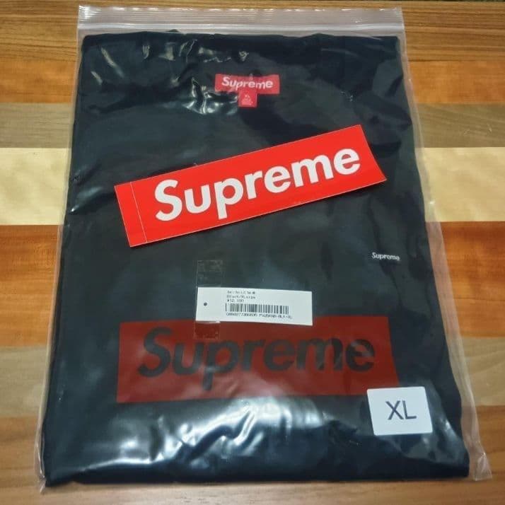 【黒XL】 シュプリーム Small Box L/S Tee