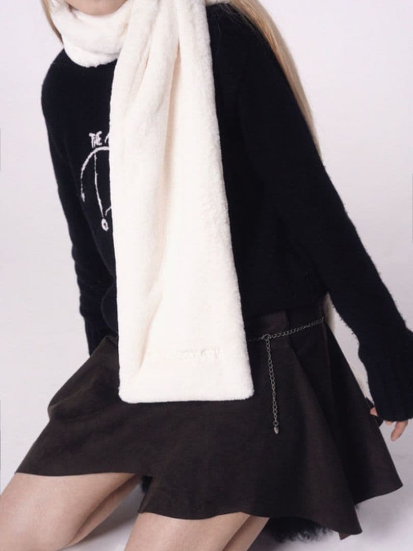 Pincunomaru リボンマフラー ガーリー マフラー 韓国 アパレル