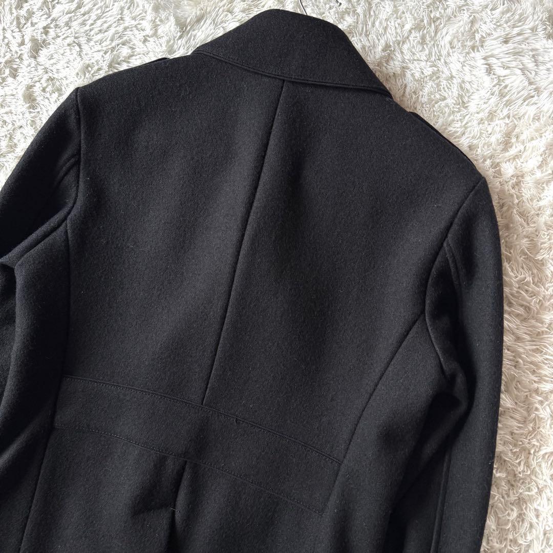 バーバリーブラックレーベル ピーコート ナポレオン ノバチェック ロゴボタン M