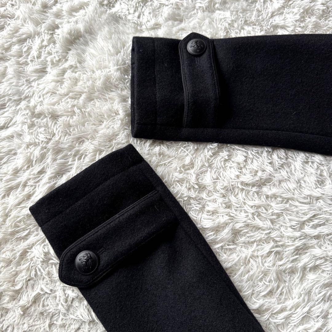 バーバリーブラックレーベル ピーコート ナポレオン ノバチェック ロゴボタン M