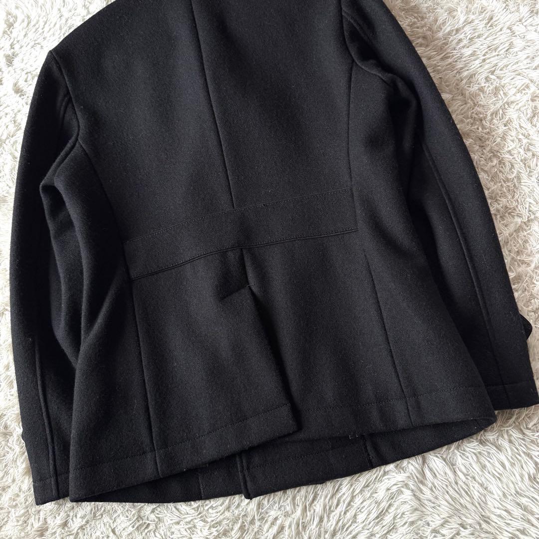 バーバリーブラックレーベル ピーコート ナポレオン ノバチェック ロゴボタン M